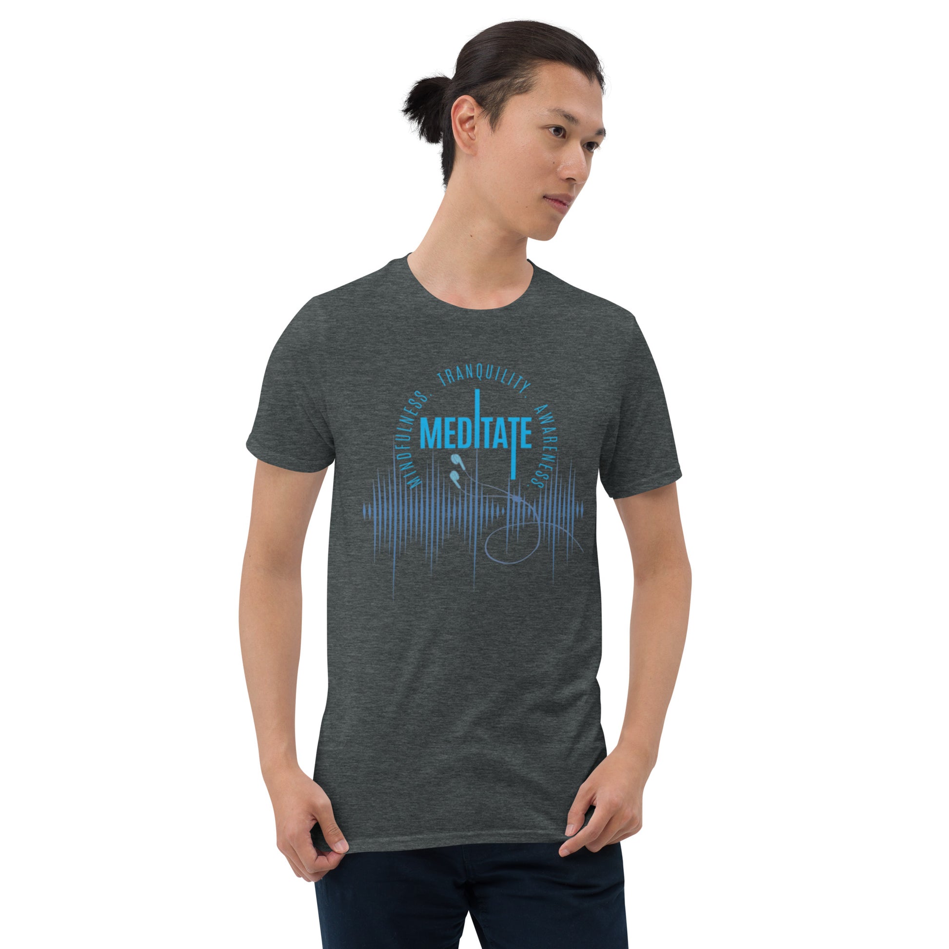 Only Love Today Meditate Earphones T-Shirt - Heather