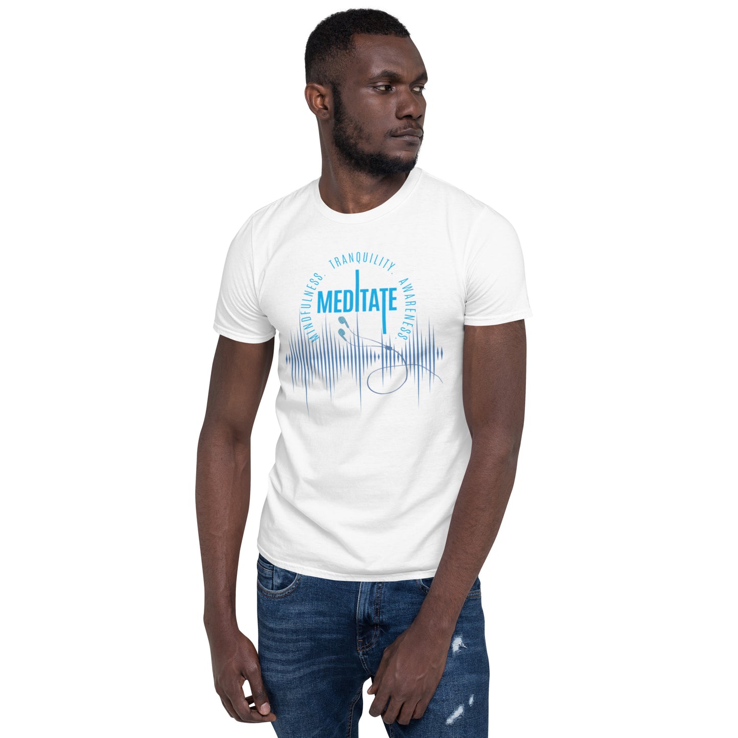 Only Love Today Meditate Earphones T-Shirt - White