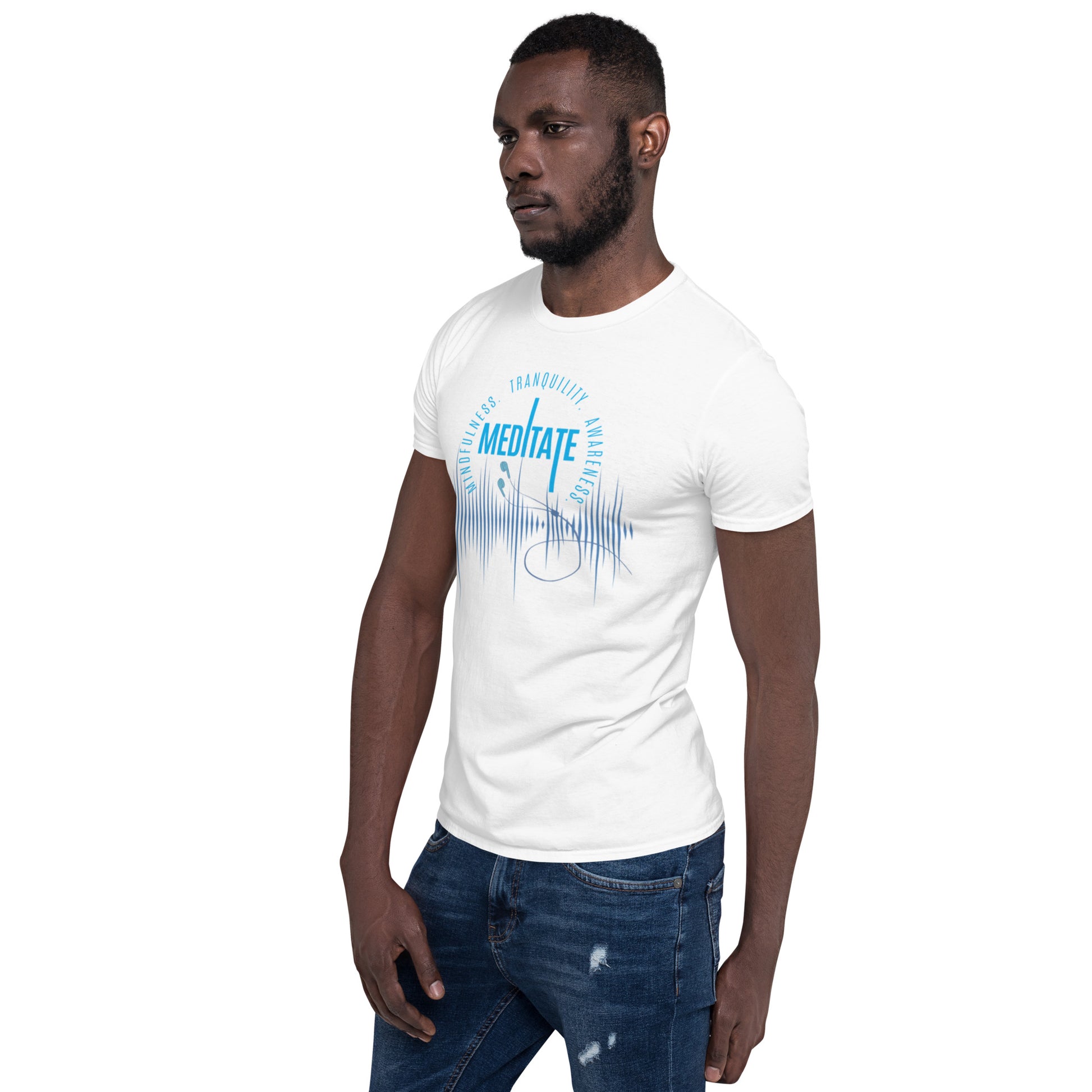Only Love Today Meditate Earphones T-Shirt - White