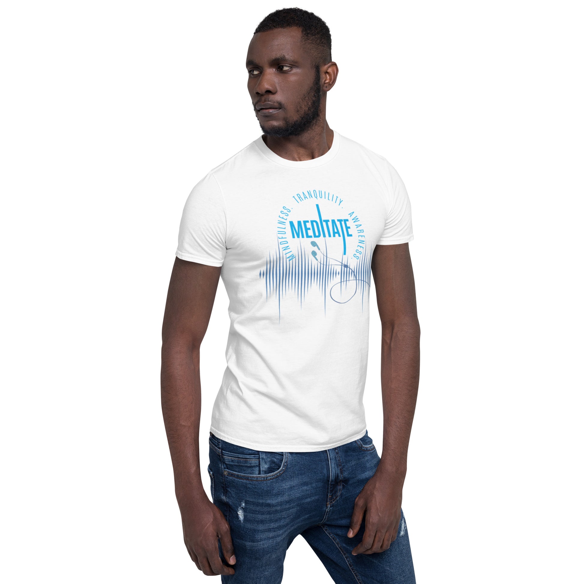 Only Love Today Meditate Earphones T-Shirt - White